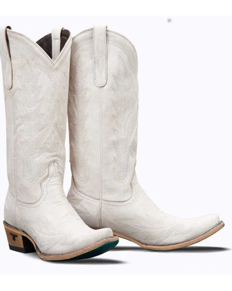 Lane Women's Lexington Leather Western Boots - Snip Toe, Ivory
