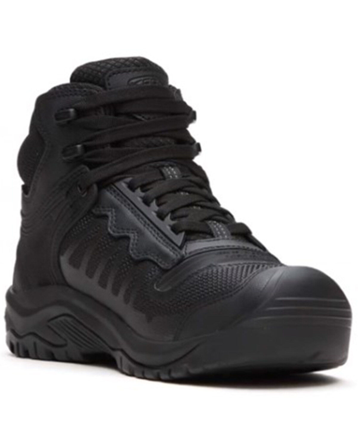 Image #1 - Keen Men's Reno Mid Waterproof Work Boots - Round Toe, Black, hi-res
