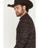 Image #2 - Moonshine Spirit Men's Antler Southwestern Print Long Sleeve Snap Flannel Shirt, Burgundy, hi-res