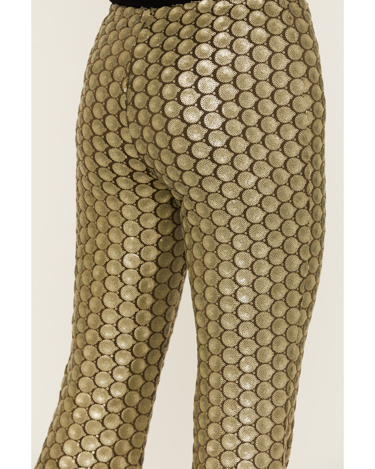 Image #4 - Free People Women's Wilder Days Sequins Flare Pants, Olive, hi-res