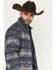 Image #2 - Rock & Roll Men's Southwestern Print Jacquard Bomber Jacket, Blue, hi-res