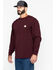 Carhartt Men's Loose Fit Heavyweight Long Sleeve Logo Pocket Work T-Shirt, Port, hi-res