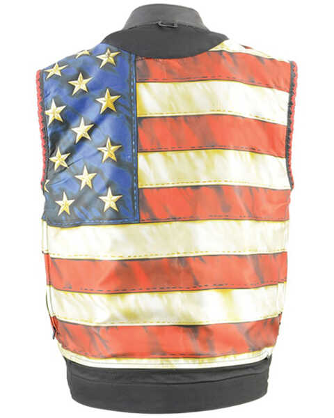 Image #5 - Milwaukee Leather Men's Old Glory Laced Arm Hole Concealed Carry Leather Vest - 3X, Black, hi-res