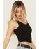 Image #2 - Fornia Women's Lace Trim Brami, Black, hi-res