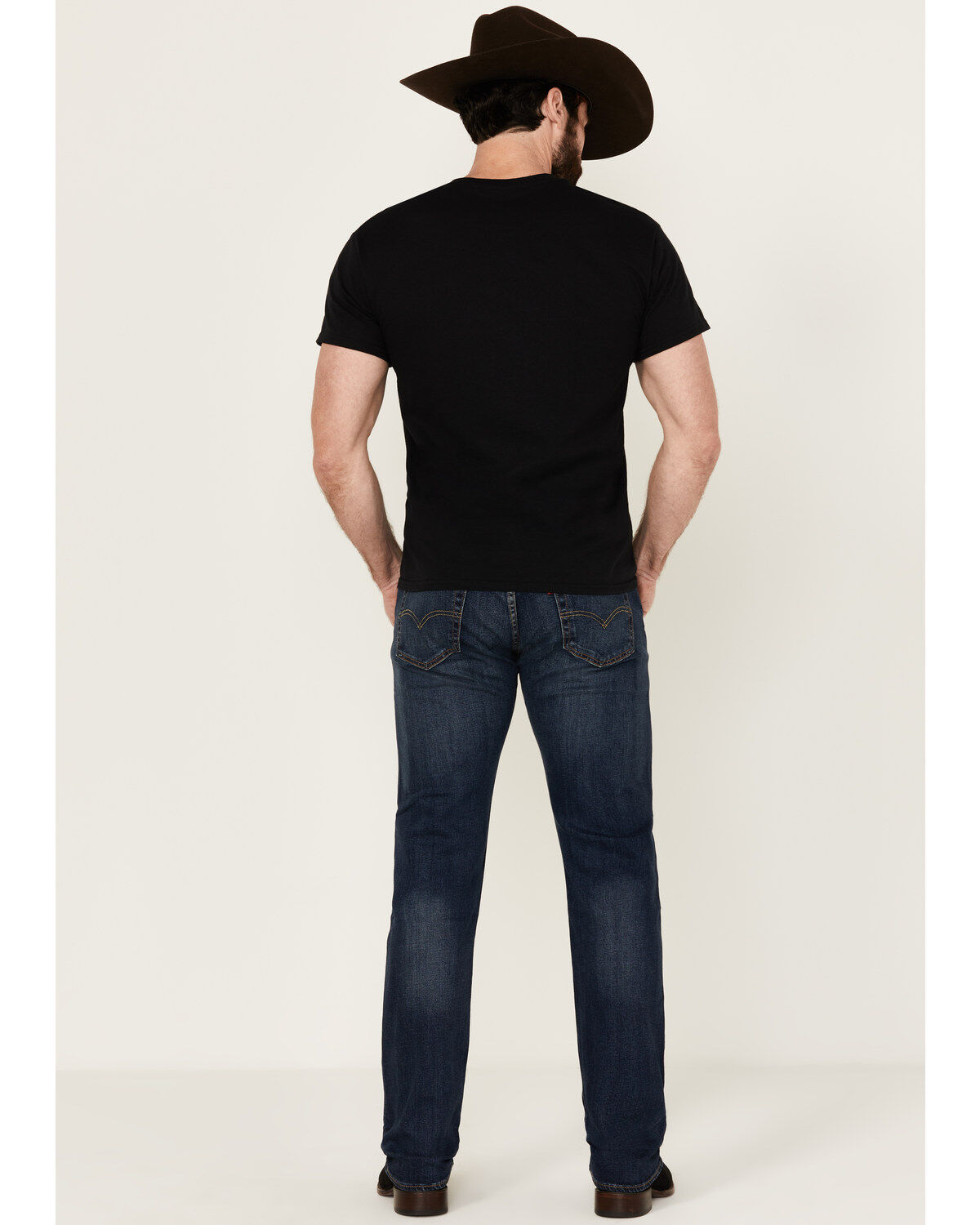 Image #3 - Levi's Men's 501 Unicycle Dark Wash Original Fit Straight Leg Stretch Denim Jeans, Dark Medium Wash, hi-res