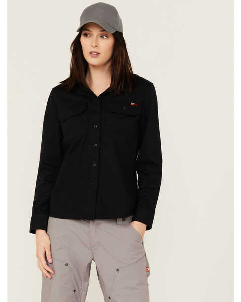 Timberland Pro Women's FR Cotton Core Button-Down Work Shirt , Black, hi-res