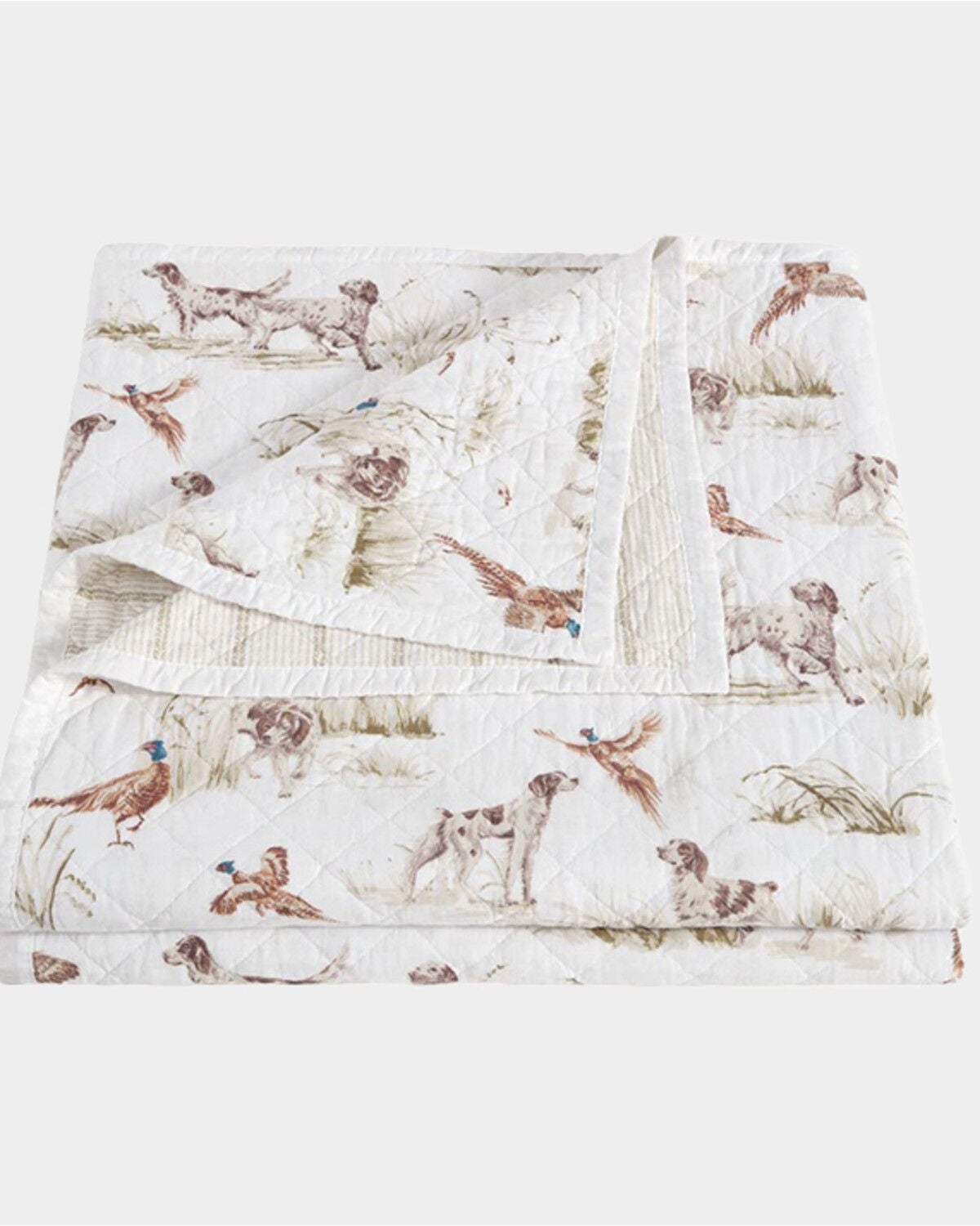 Image #2 - HiEnd Accents Hunt Life Reversible Queen Quilt Set - 3 Piece, White, hi-res