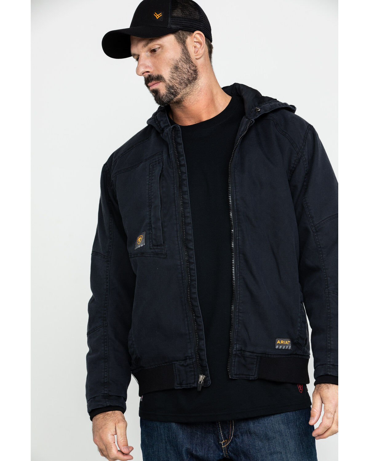Image #5 - Ariat Men's Black Rebar Washed Dura Canvas Insulated Work Coat, , hi-res