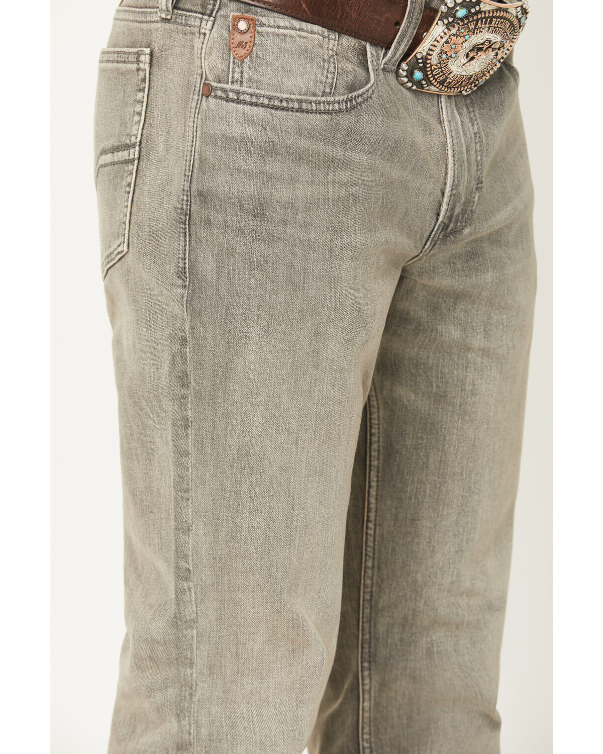 Image #2 - Moonshine Spirit Men's Dustbowl Wash Hutch Slim Bootcut Stretch Denim Jeans, Grey, hi-res