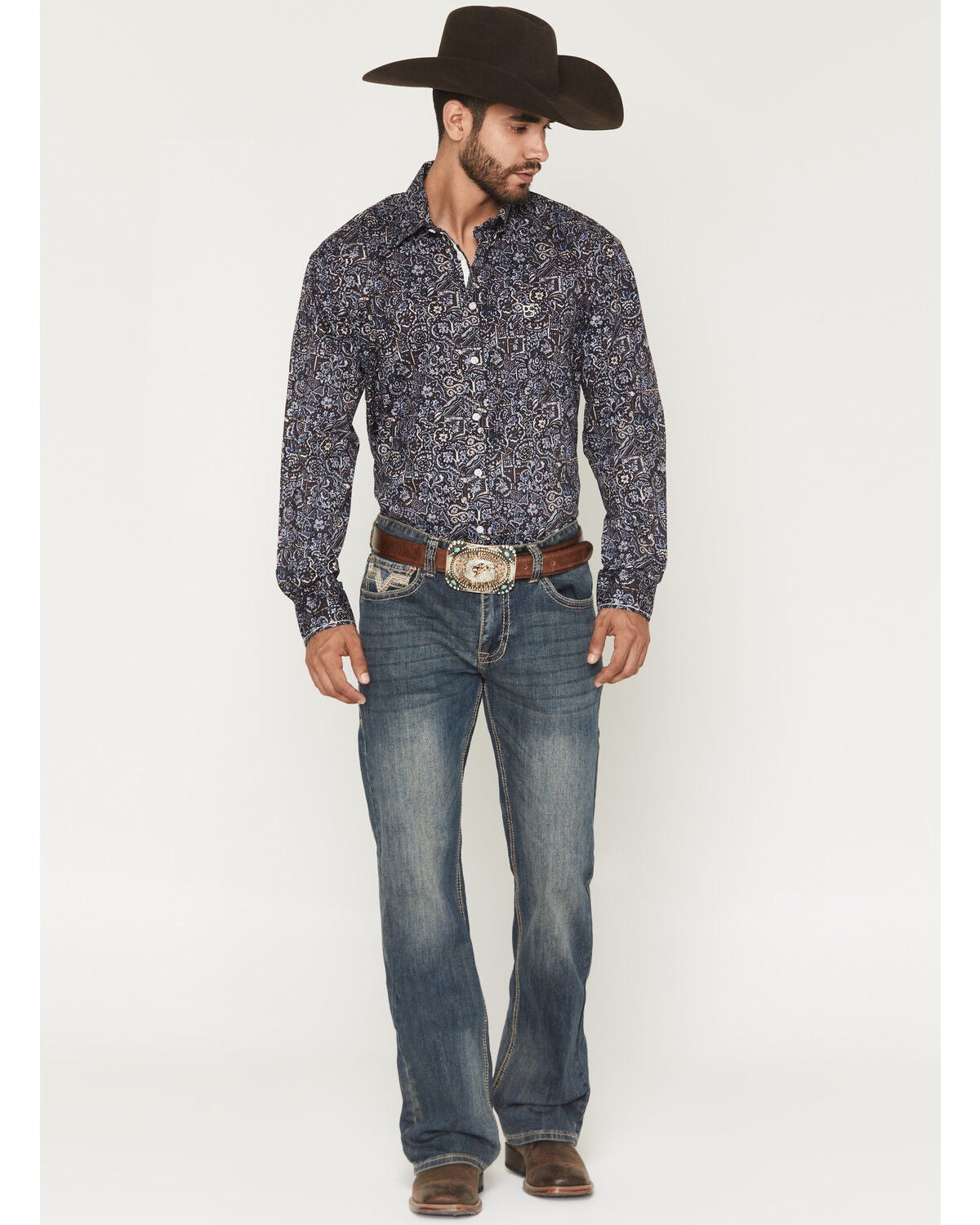 Rock & Roll Denim Men's Double Barrel Reflex Medium Wash Bootcut Stretch Denim Jeans, Medium Wash, hi-res