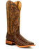 Horse Power Boys' Anderson Crocodile Print Western Boots - Square Toe, Chocolate, hi-res