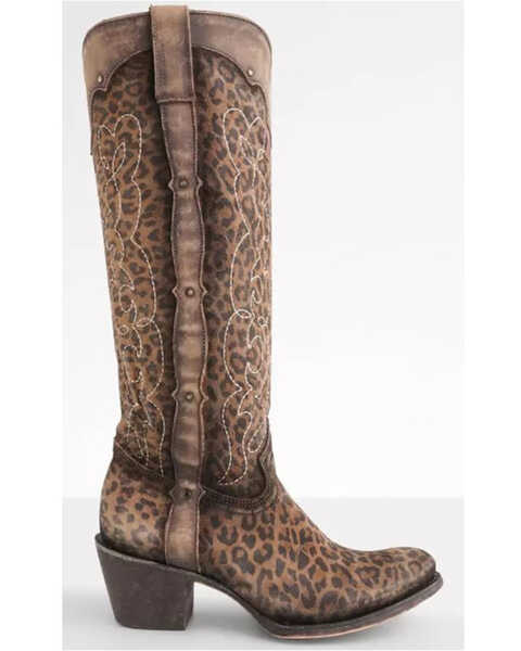 Corral Women's Leopard Print Western Boots - Round Toe, Sand, hi-res