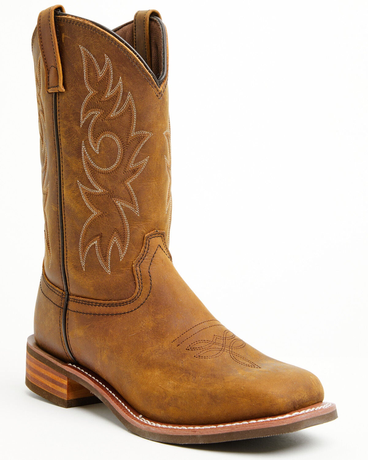 Ad Tec Men's Oiled Western Boots - Square Toe, Brown, hi-res