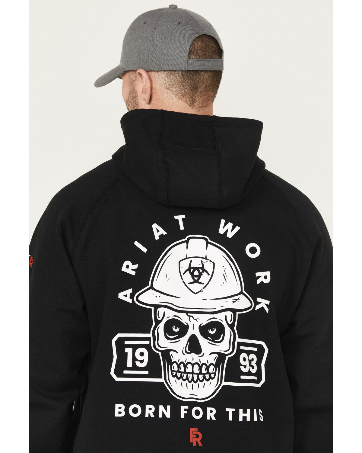 Image #4 - Ariat Men's FR Durastretch Hard Head Hooded Sweatshirt, Black, hi-res