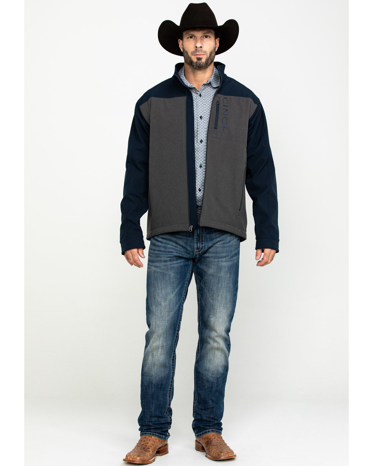 Image #6 - Cinch Men's Multi Color Blocked Softshell Bonded Jacket , , hi-res