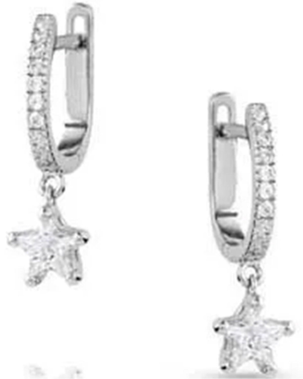 Montana Silversmiths Women's Catch A Falling Star Crystal Earrings, Silver, hi-res