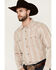 Image #2 - Cody James Men's Tough Guy Dobby Striped Print Long Sleeve Snap Western Shirt, Cream, hi-res