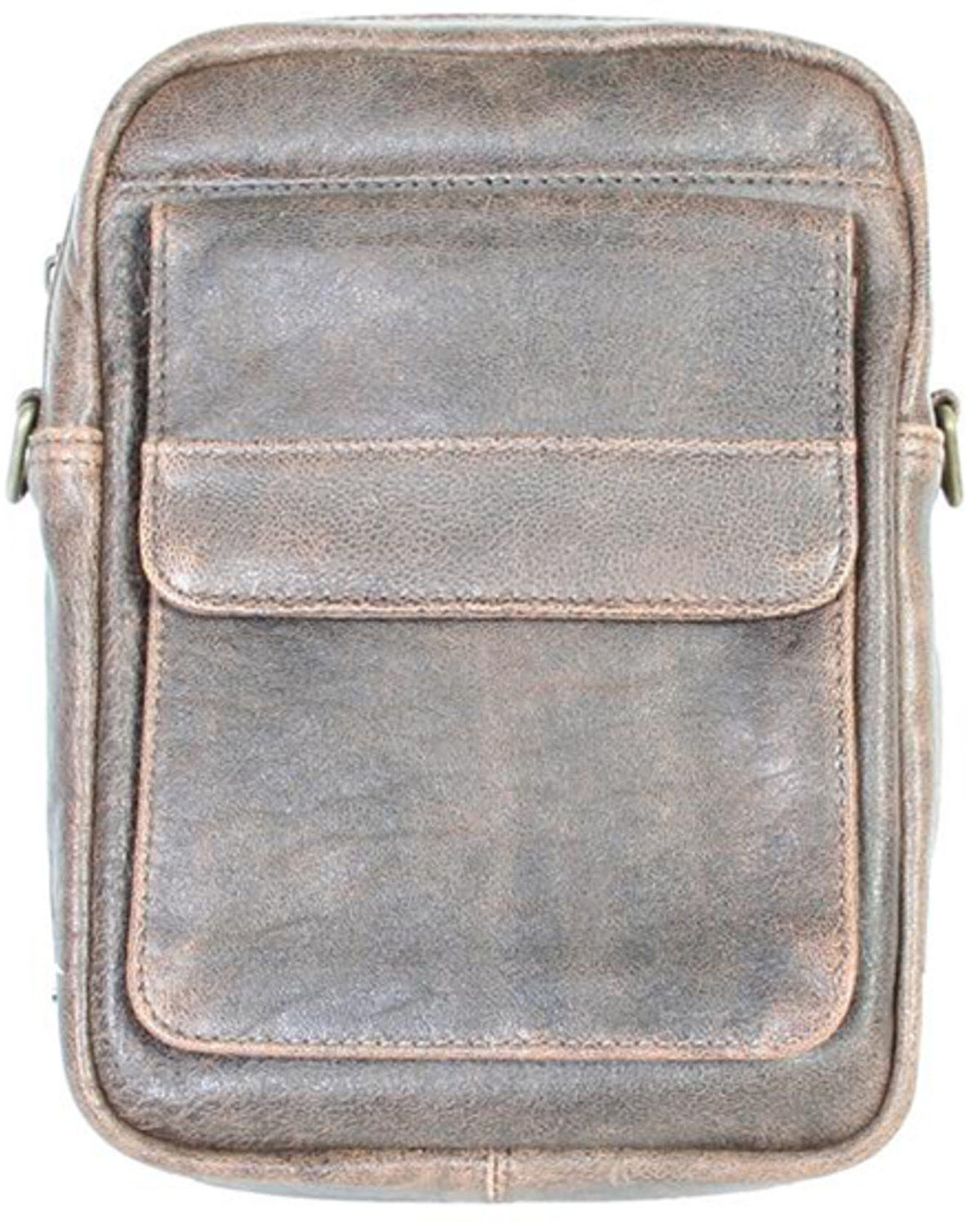 Image #2 - Scully Men's Leather Briefcase, Brown, hi-res