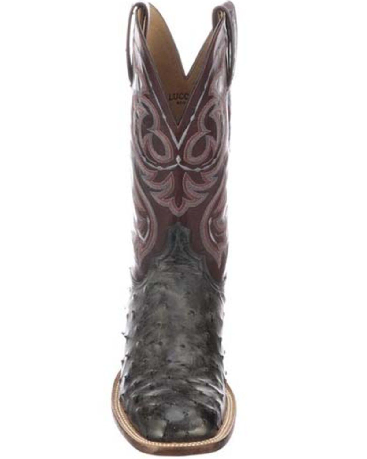 grey ostrich boots