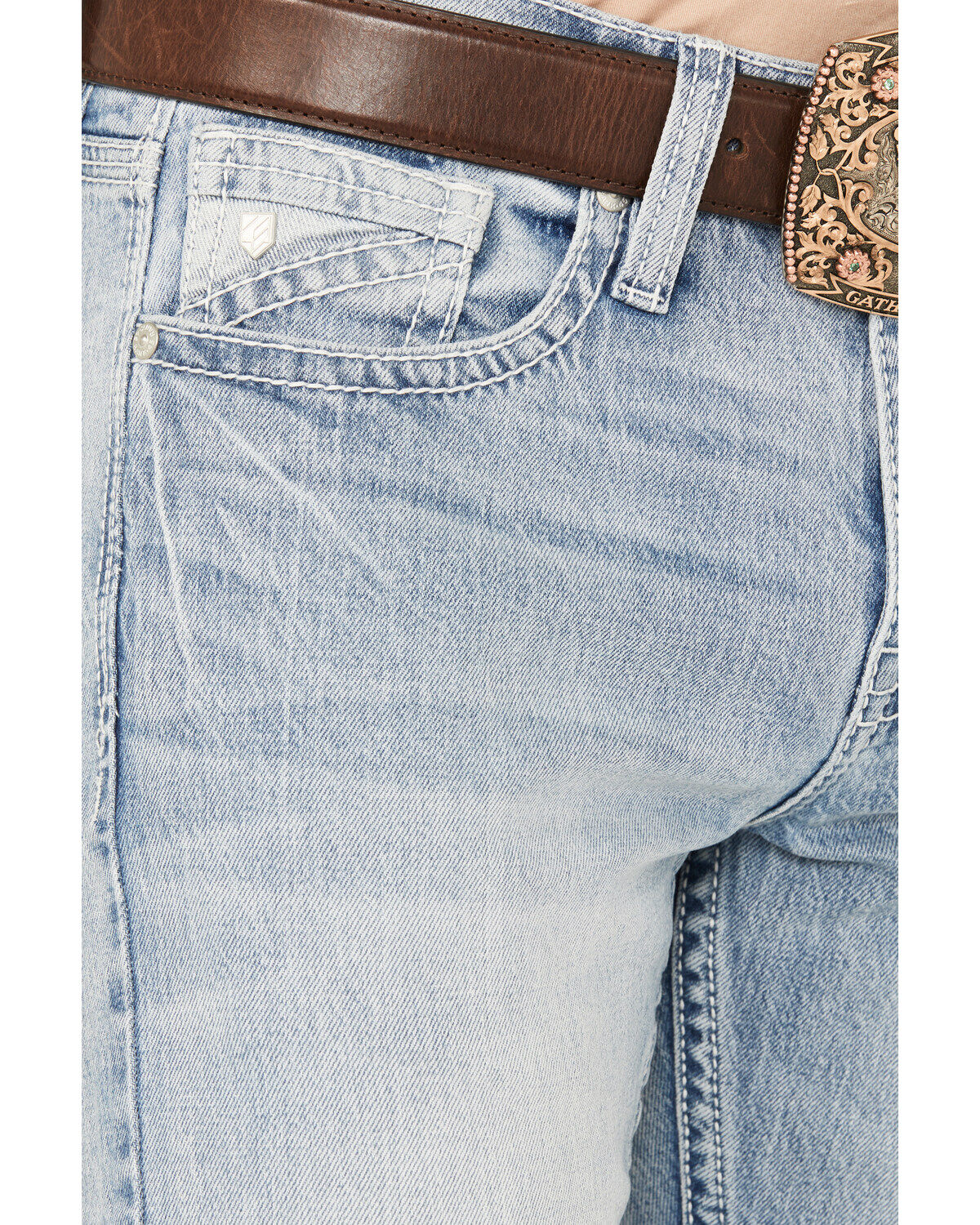 Image #2 - RANK 45® Men's Ride To Glory Wash Ambush Slim Straight Stretch Denim Jeans, Light Wash, hi-res