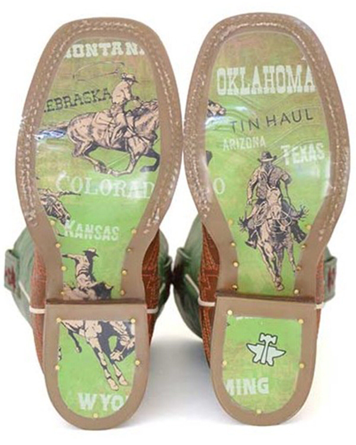 Image #2 - Tin Haul Boys' I Am In Stitches Western Boots - Broad Square Toe, Brown, hi-res