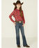 Image #2 - Roper Girls' Boot Scoot Print Long Sleeve Pearl Snap Western Shirt, Red, hi-res