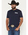 Image #2 - Modelo Men's Cow Skull Short Sleeve Graphic T-Shirt, Navy, hi-res