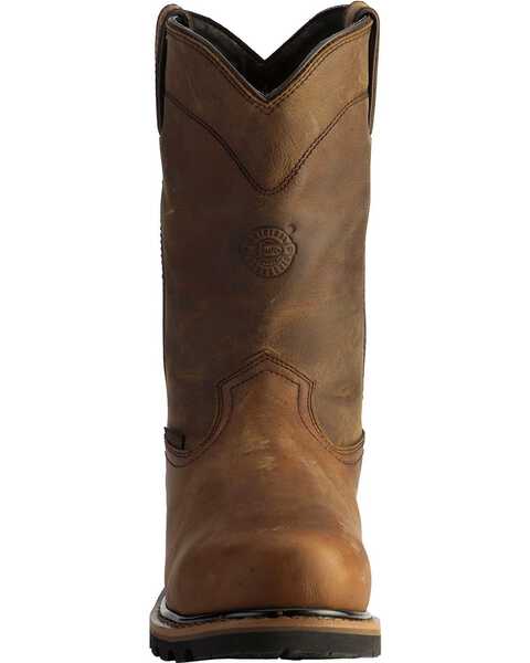 Image #4 - Justin Men's Wyoming Waterproof Internal Met Guard Pull-On Work Boots, Brown, hi-res