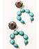 Shyanne Women's Cactus Rose Turquoise Blossom Earrings , Silver, hi-res