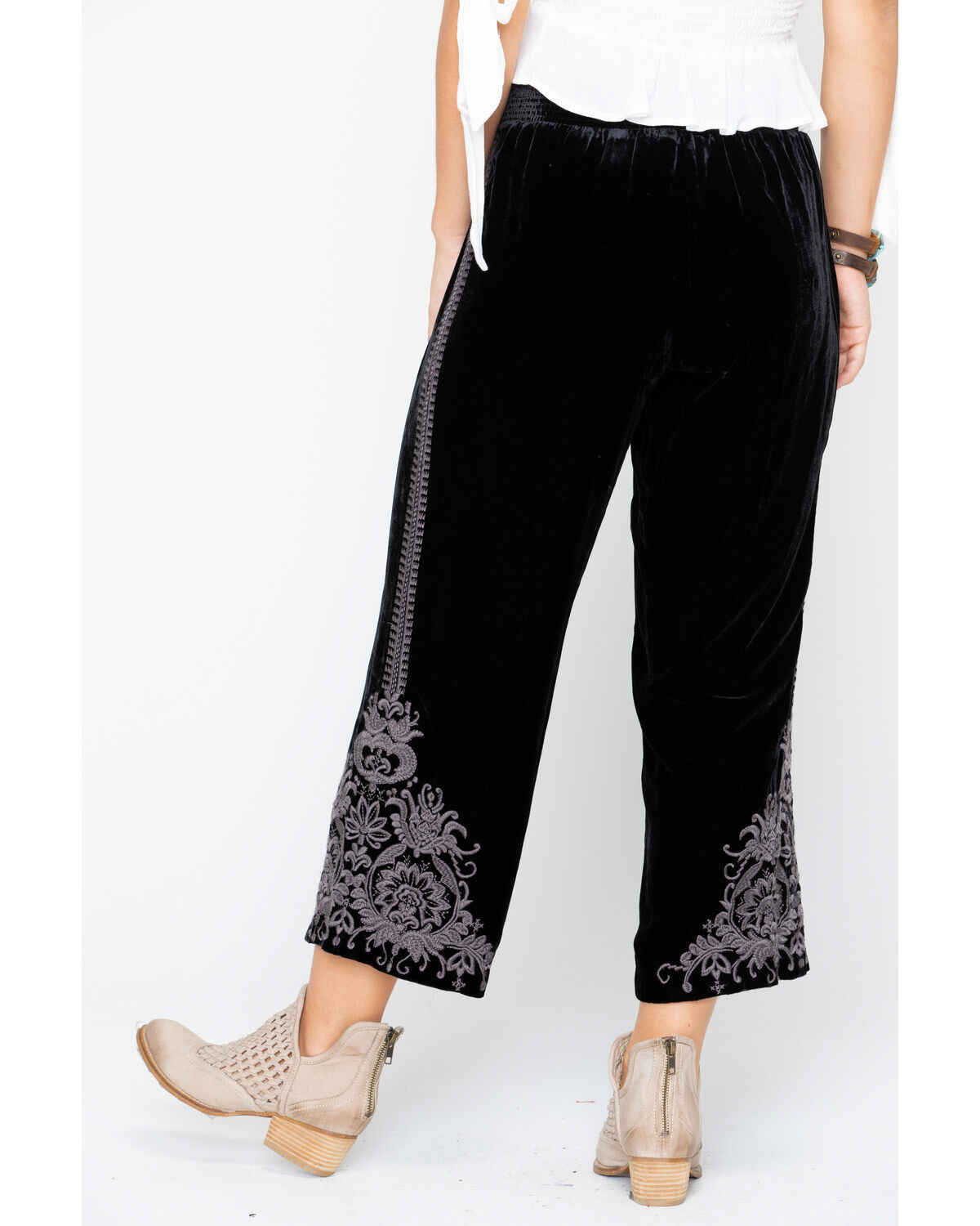 Image #2 - Johnny Was Women's Hirsch Velvet Embroidered Crop Pants , , hi-res
