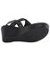 Milwaukee Leather Women's Buckle Strap Wedge Sandals, Black, hi-res