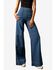 Image #1 - Kimes Ranch Women's Dark Wash Striped High Rise Sophie Wide Leg Stretch Denim Jeans, Dark Wash, hi-res