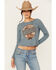 Image #1 - Originality Women's Whiskey Business Thermal Graphic Tee, Blue, hi-res