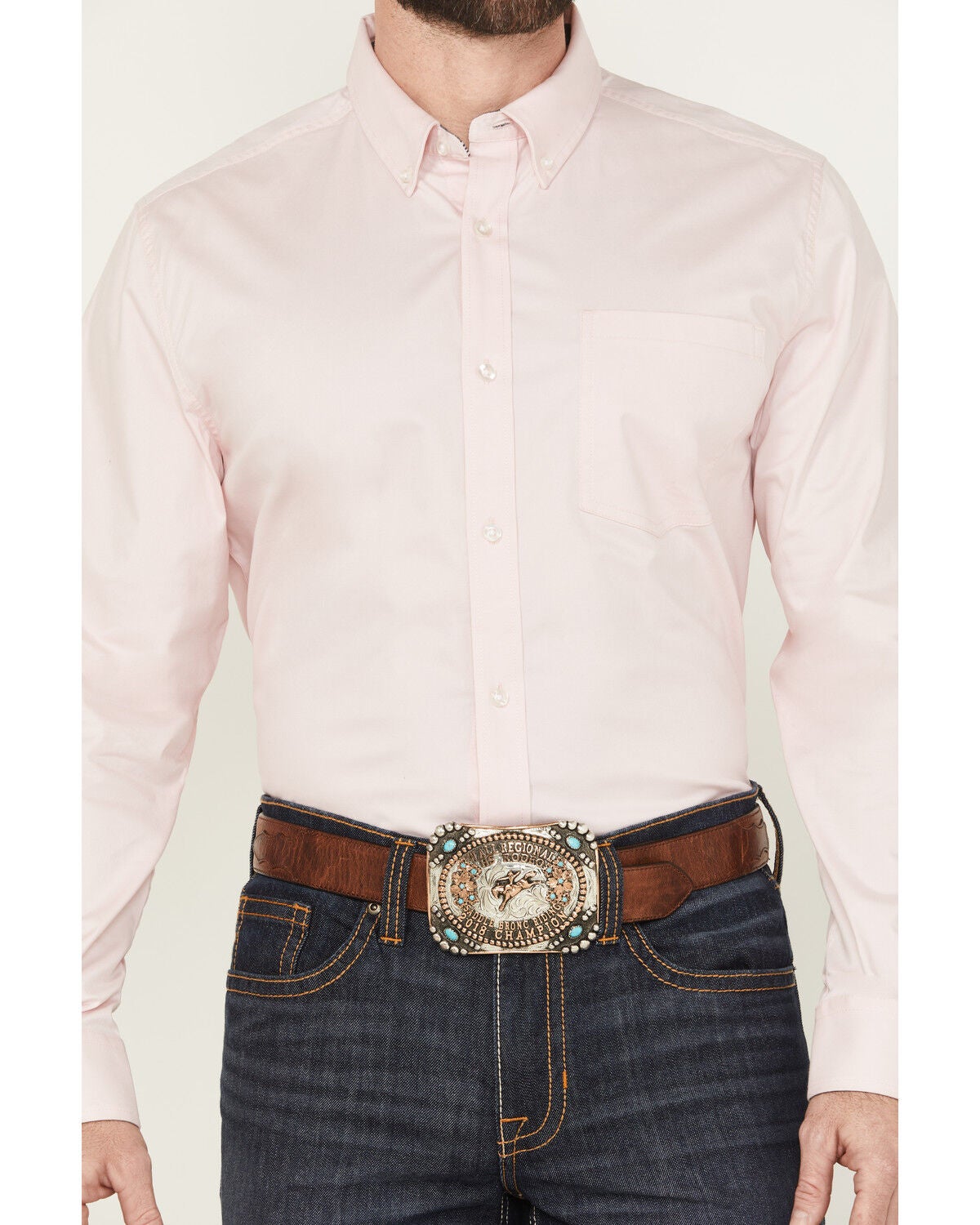 thumbnail image 2 of Cody James Men's Basic Twill Long Sleeve Button-Down Performance Western Shirt Tan 4X 2 of 9