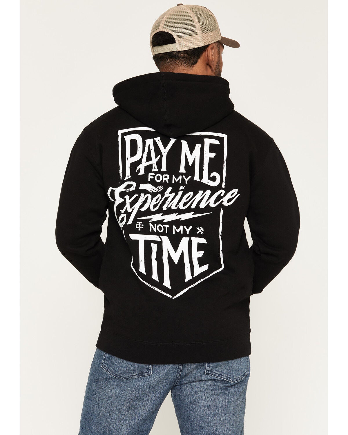 Image #1 - Troll Co Men's Pay Me Hooded Sweatshirt, Black, hi-res