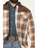 Image #3 - Cody James Men's Plaid Print Flannel Sherpa Lined Shirt Jacket, Dark Brown, hi-res