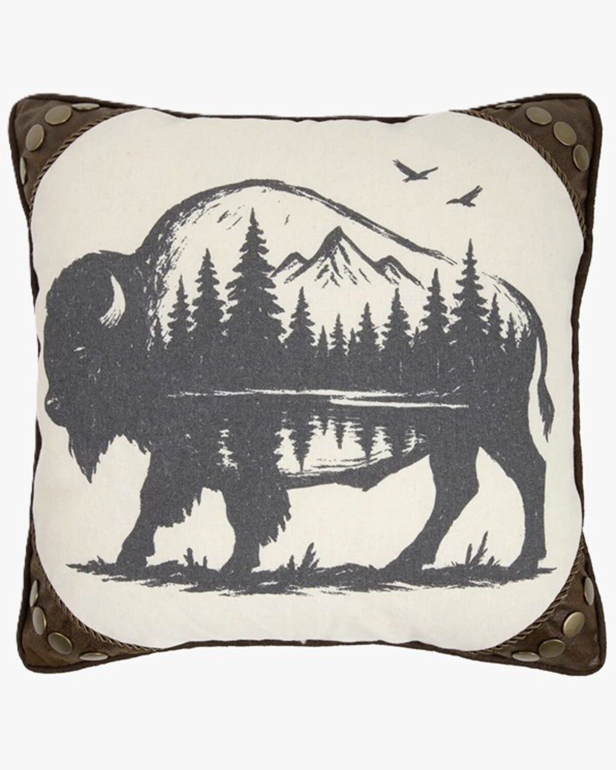 Image #1 - Carstens Home Buffalo Mountain Pillow, Brown, hi-res