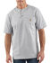 Image #2 - Carhartt Men's Solid Short Sleeve Henley Work Shirt, Grey, hi-res
