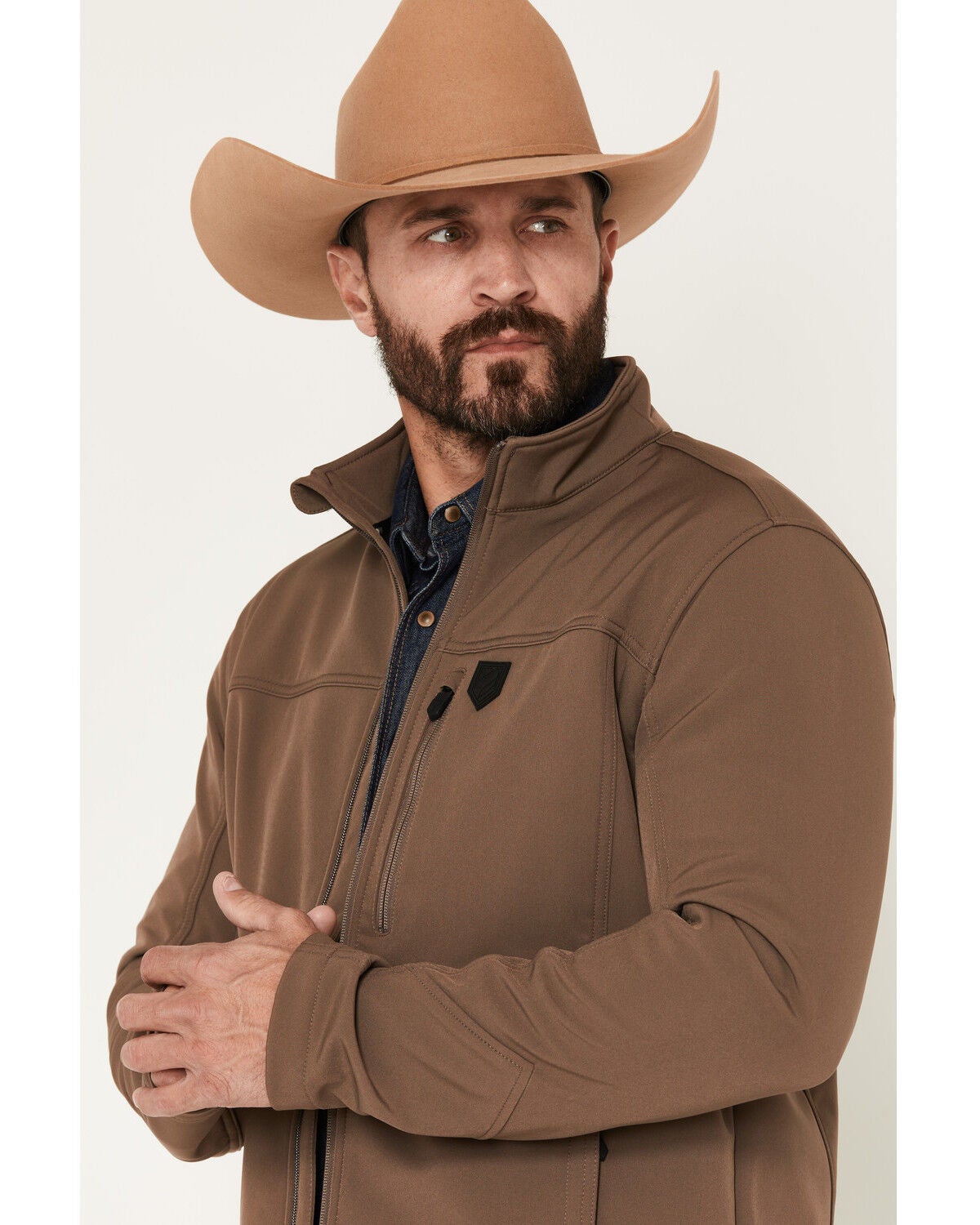 Image #2 - RANK 45&reg; Men's Richwood Softshell Jacket - Tall, Brown, hi-res