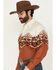Image #2 - Panhandle Men's Southwestern Border Print Long Sleeve Snap Western Shirt, Rust Copper, hi-res