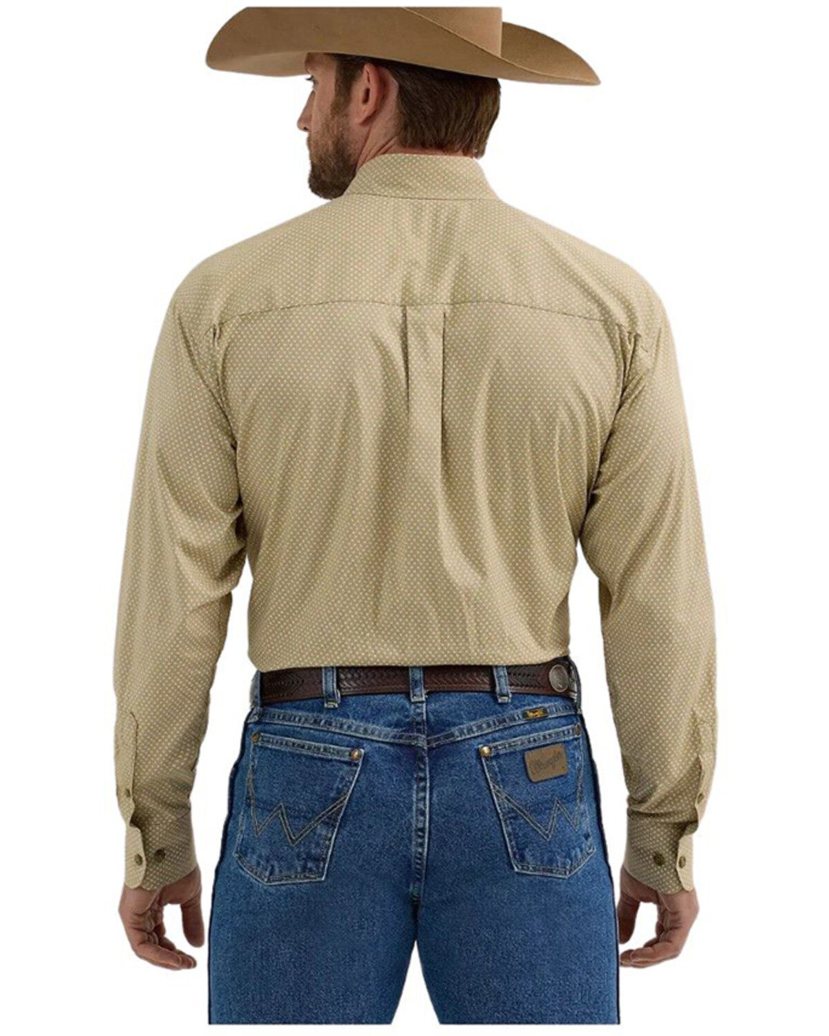 George Strait by Wrangler Men's Printed Long Sleeve Button-Down Stretch Western Shirt