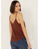 Image #4 - Shyanne Women's Crochet Trim Faux Suede Cami, Brown, hi-res