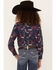 Image #4 - Ariat Girls' Ropey Rose Print Long Sleeve Shirt, , hi-res