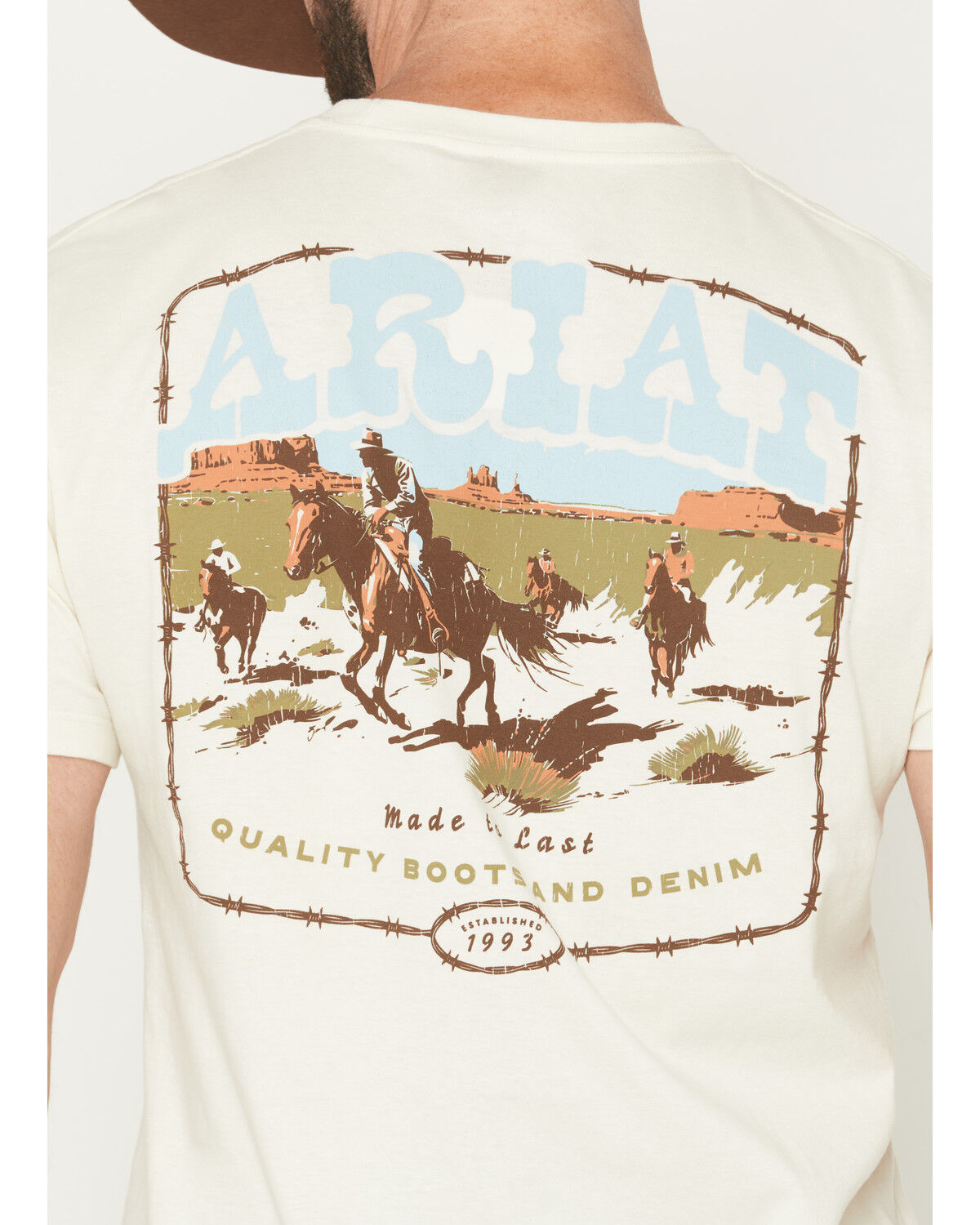 Image #4 - Ariat Men's Pulp Western Short Sleeve Graphic T-Shirt, Cream, hi-res