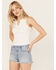 Image #1 - Miss Me Women's Rhinestone Tank Top, White, hi-res