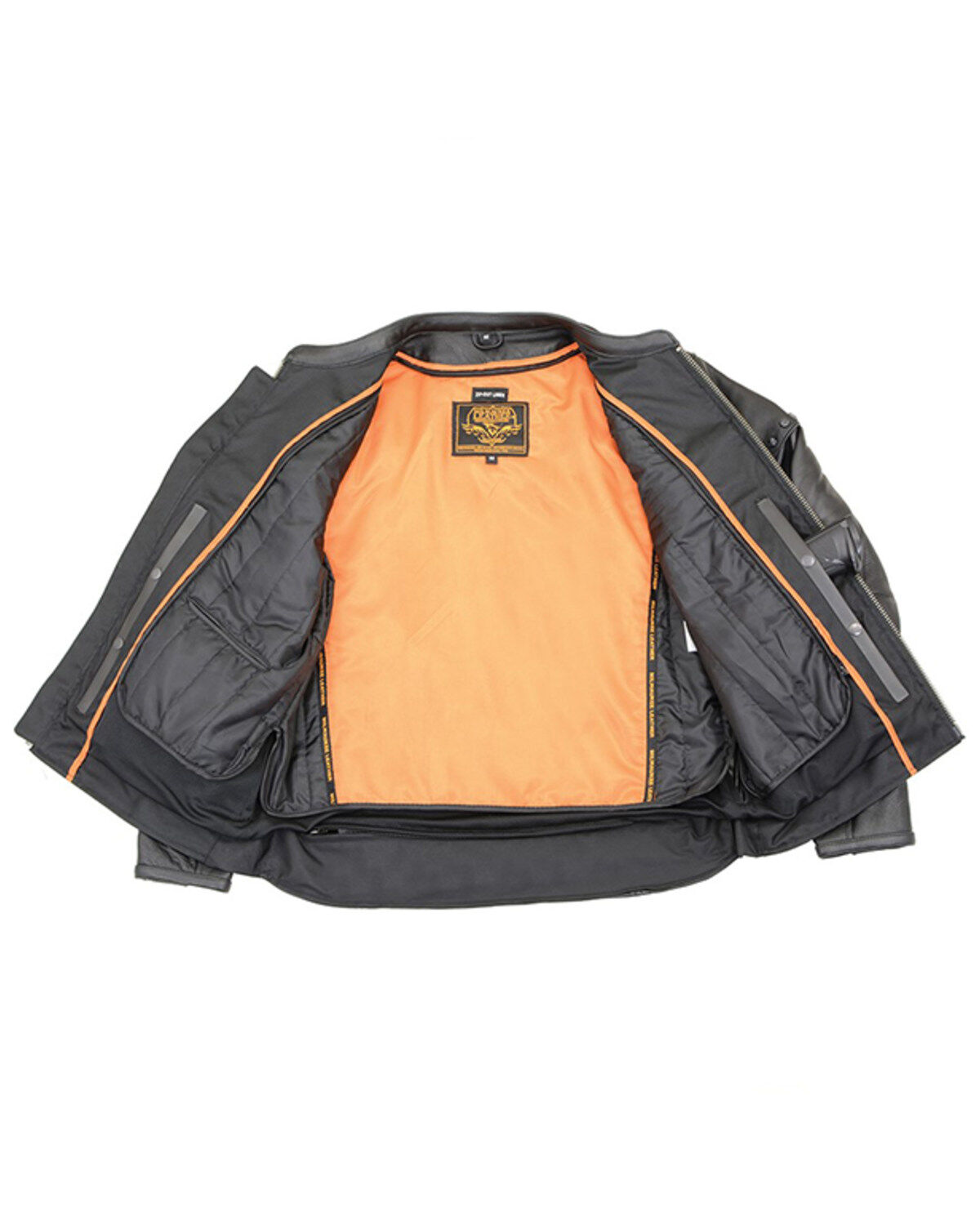 Image #3 - Milwaukee Leather Men's The Skelly Racer Leather Motorcycle Jacket - 3X, Black, hi-res