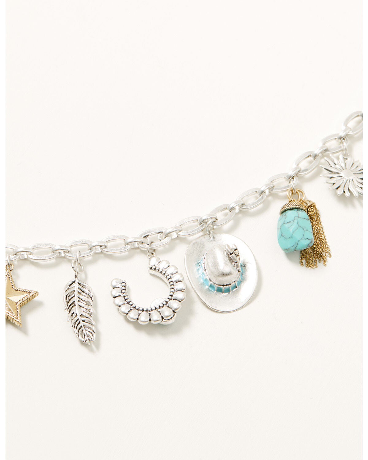 Lainey Wilson Women's Blue Moonshine Charm Necklace, Silver, hi-res