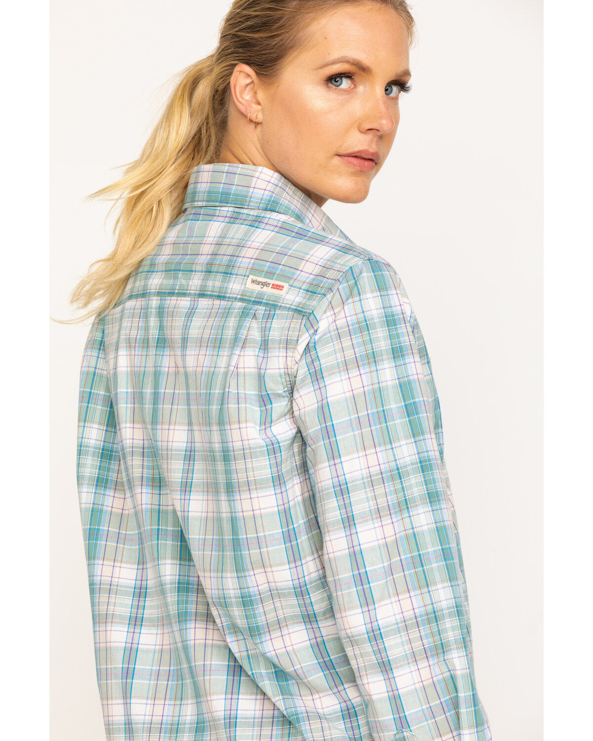 Image #5 - Wrangler Riggs Women's Plaid Long Sleeve Work Shirt, , hi-res