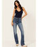 Image #1 - Cleo + Wolf Women's Kirkland Medium Wash High Rise Skinny Bootcut Stretch Denim Jeans, Medium Wash, hi-res