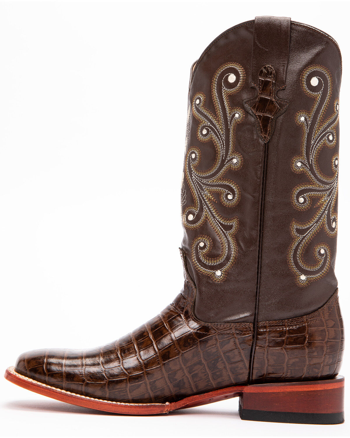 Image #3 - Ferrini Men's Alligator Belly Print Western Boots, , hi-res
